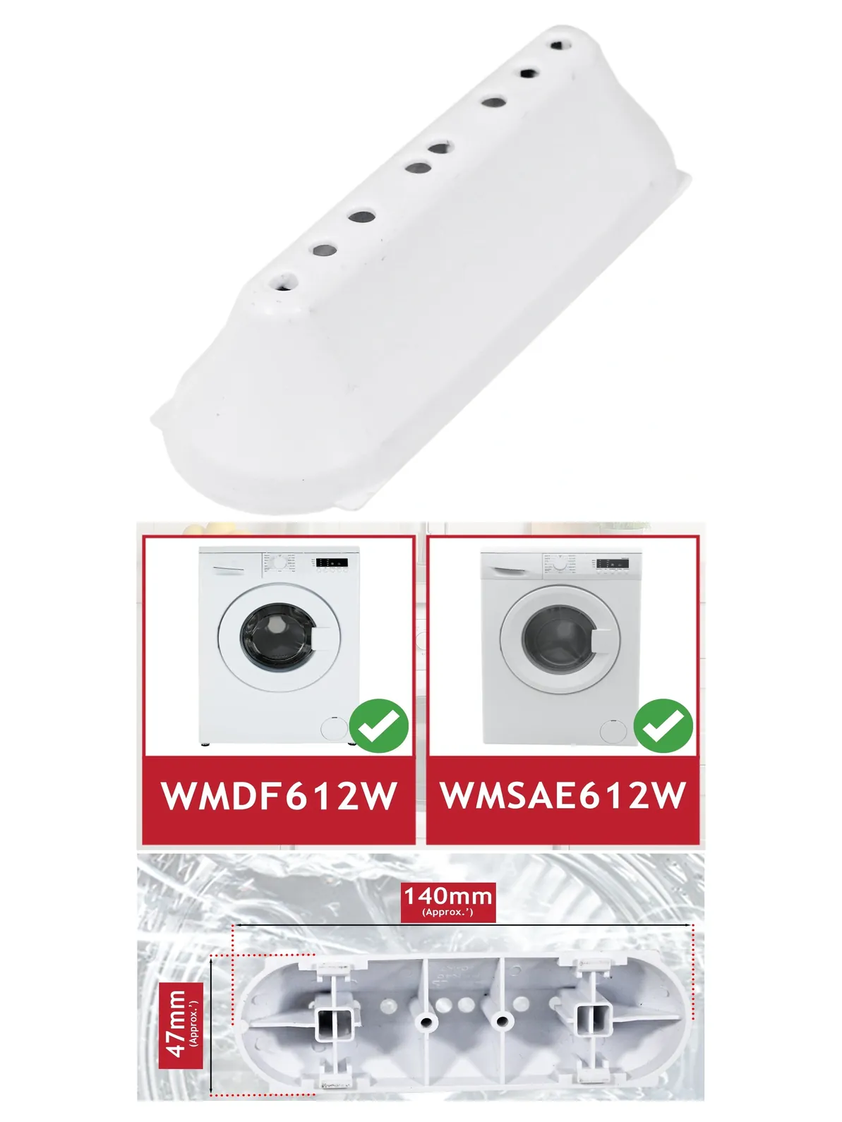 8‑Hole Drum Paddle Lifter for WMDF612W & WMSAE612W Washing Machines