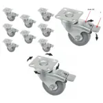 8‑Pack 50mm Heavy‑Duty Swivel Caster Wheels with Brake for Furniture