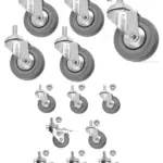 8‑Pack 50mm Swivel Brake Caster Wheels with M10 Threaded Nuts