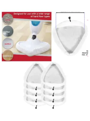 8‑Pack Microfiber Steam Mop Pads – Fits Pifco 6in1, 10in1 & 12in1