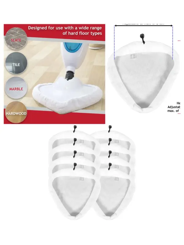 8 Pack Microfiber Steam Mop Pads – Reusable Cloths for Habitat