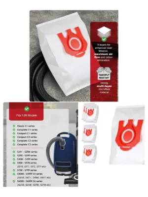 8-Pack Miele FJM 3D Bags – Fits C1-C3, S4210, S4560, S6210, S6240