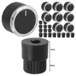 8-Piece Black Universal Oven & Hob Switch Knob Set with Adaptors