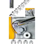 8 Piece Metric Crow's Foot Wrench Set 3/8 Drive 10-22mm