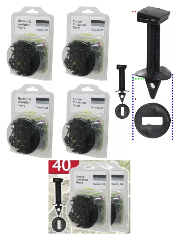 80-Piece Greenhouse Insulation Kit – Bubble Wrap PVC Clips for Corners