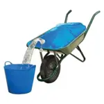 80L Portable Stable Water Tank with Wheelbarrow Handles for Horses