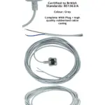 8m Grey Power Cord Replacement for Numatic Henry & Hetty Vacuums