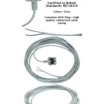 8m Grey Replacement Power Cable for SEBO Vacuum Cleaner
