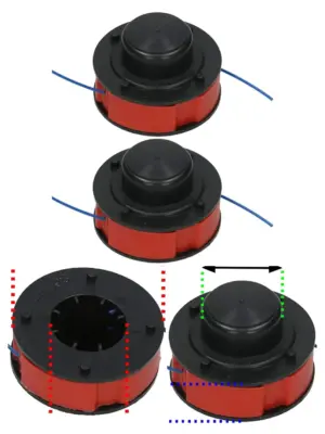 8m Line & Spool Set for Mac Allister MGT300/MGTP3000 Strimmer – 2 Pack