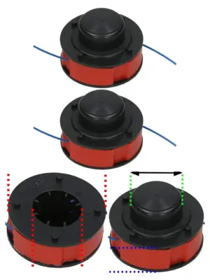 8m Trimmer Line and Spool Pack of 2 Fits B&Q PGT220/300 PWR220W/300W