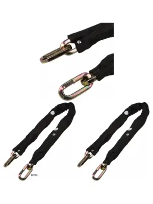 8mm x 3ft Hardened Steel Link Chain Lock for Bikes & Motorcycles