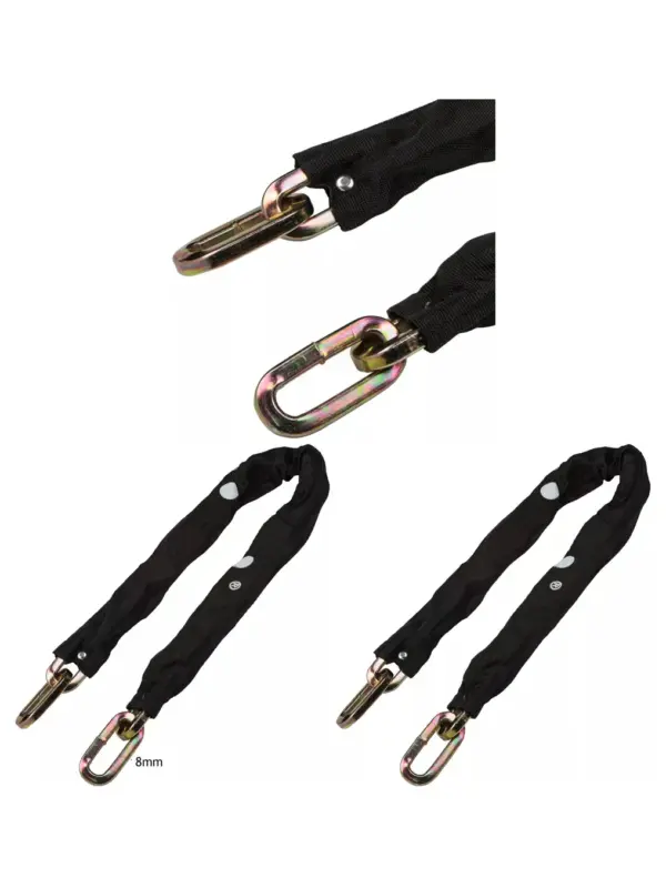 8mm x 3ft Hardened Steel Link Chain Lock for Bikes & Motorcycles
