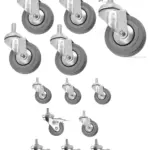 8pcs 50mm M10 Threaded Swivel Caster Wheels Braked and Non Braked
