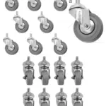 8pcs 50mm M10 Threaded Swivel Non‑Marking Caster Wheels for Trolleys
