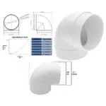 90° Hydroponic Elbow Duct – 150mm Male Vent Connector for Grow Rooms