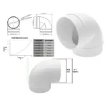 90° Male Duct Elbow Connector for HVAC Vent Hose – 4in