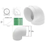 90° Universal Male Duct Elbow Connector for 5‑125mm Vent Pipe