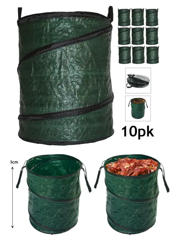 90L Collapsible Garden Waste Bag Reusable with Carry Handles
