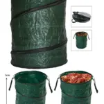 90L Pop-Up Garden Waste Bag with Handles Reusable Large Trash Sack