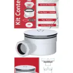 90mm Tray Plug Hole Shower Drain Trap – Chrome Dome Base Kit