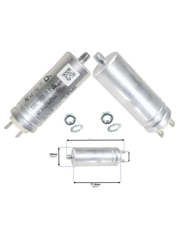 9µF Dryer Capacitor for Beko B5T49237W, BDS8534W & BDP810W