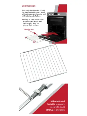 Adjustable Chrome Oven & Grill Shelf Extendable Locking Universal Fit