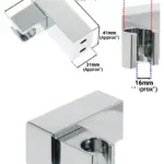 Adjustable Chrome Wall Clamp for Grohe Shower Head – Square Bracket