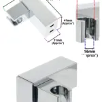 Adjustable Chrome Wall Mount for Aqualisa Shower Handset – Square