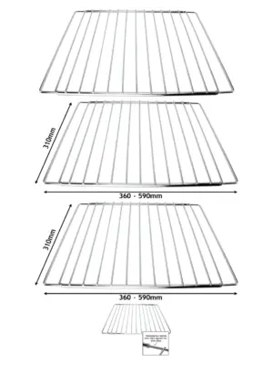 Adjustable Extendable CDA Oven Shelf – 310×360‑590 mm, 2‑Pack