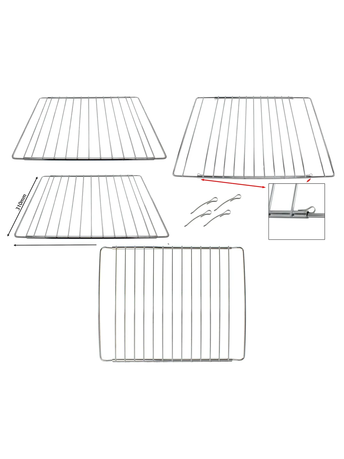 Adjustable Extendable Cooktop Shelf for Flavel Oven – 2 Pack