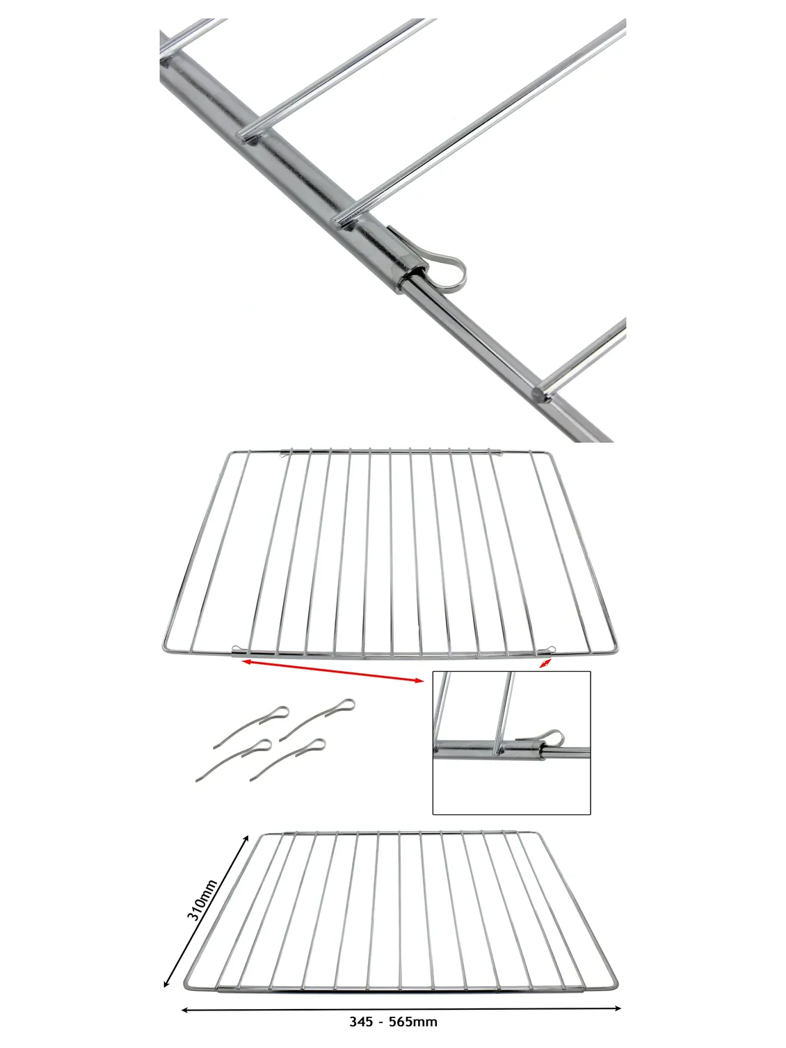 Adjustable Extendable Oven Rack for AEG – 310‑565 mm