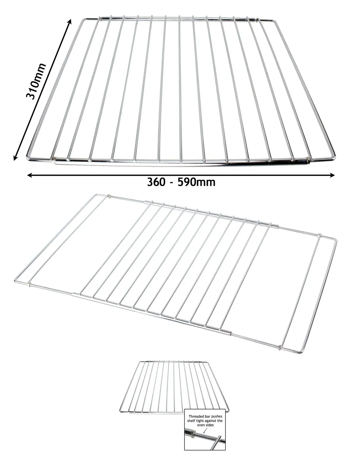 Adjustable Extendable Oven Rack for Amica Cookers – 310‑590 mm