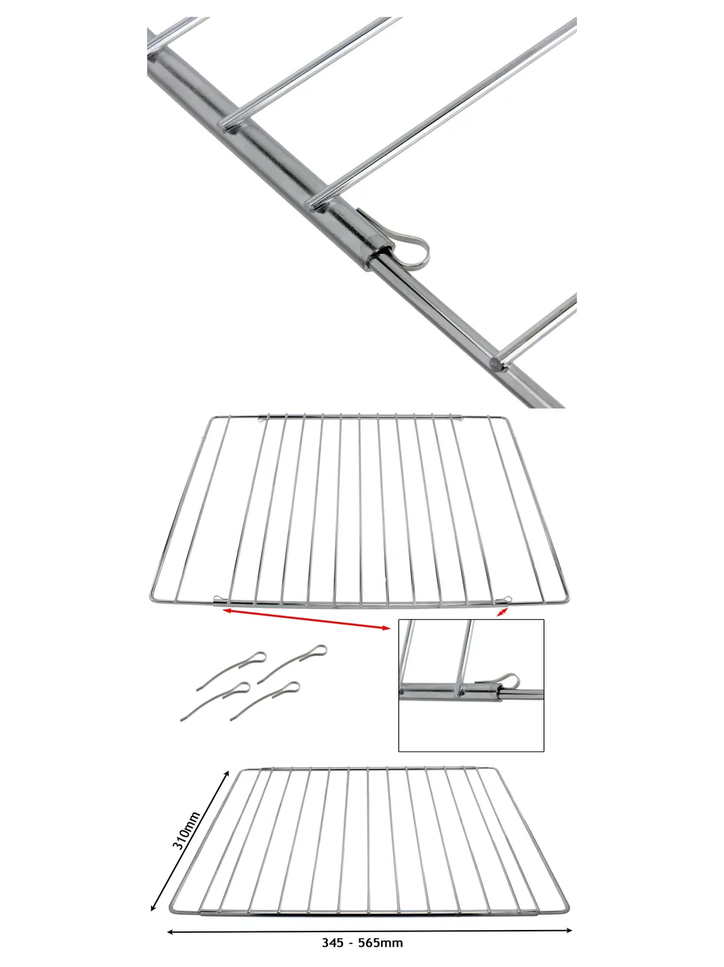 Adjustable Extendable Oven Rack for Blomberg – 310‑565 mm