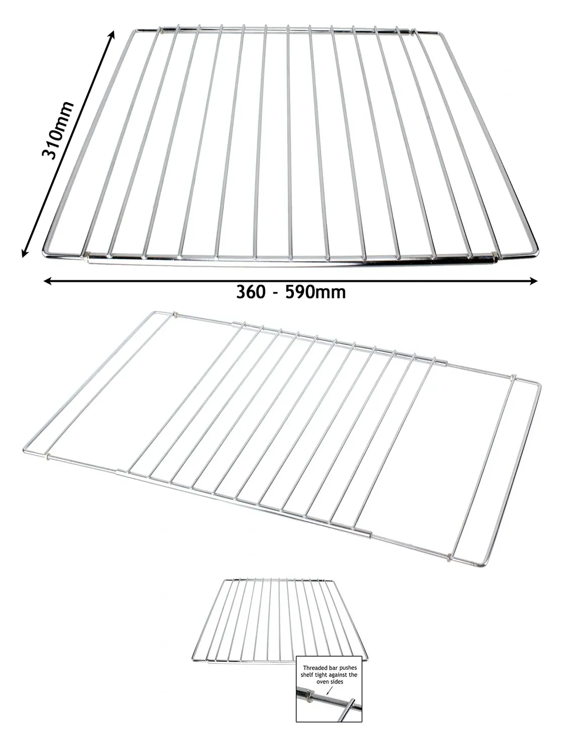 Adjustable Extendable Oven Rack for De'Longhi – 310‑590mm