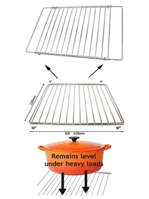Adjustable Extendable Oven Rack for De'Longhi – Fits 320‑620mm