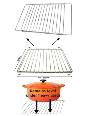 Adjustable Extendable Oven Shelf for Blomberg – Fits 320‑620 mm