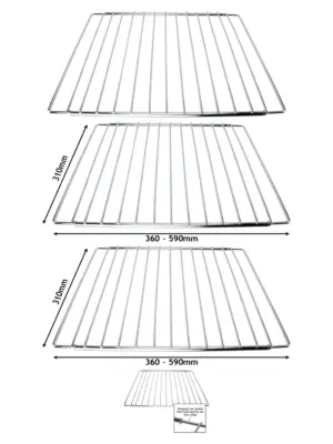 Adjustable Extendable Oven Shelf for Cooke & Lewis 310-590mm 2 Pack