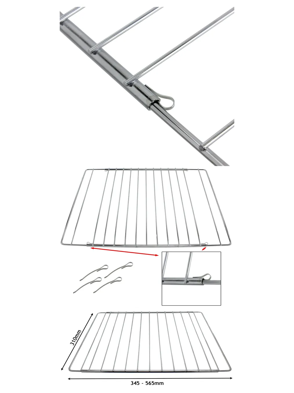 Adjustable Extendable Oven Shelf for Hotpoint Cookers – 310‑565mm