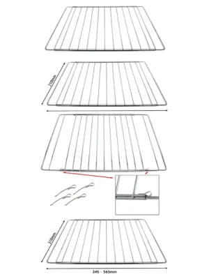 Adjustable Extendable Oven Shelf for New World Cooker 2 Pack 310‑565mm