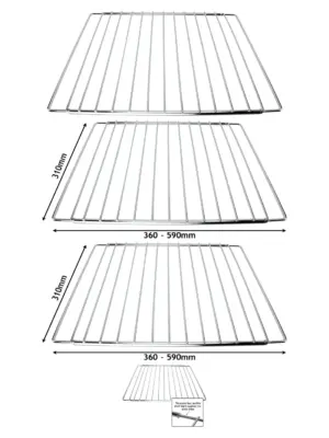 Adjustable Extendable Oven Shelf for SMEG – 310‑590mm, 2‑Pack