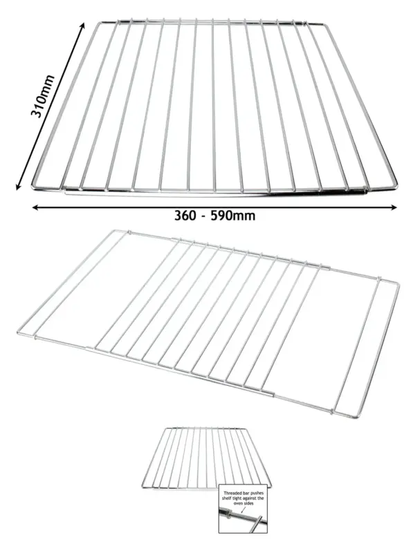 Adjustable Extendable Oven Shelf for SMEG – 310‑590mm Range