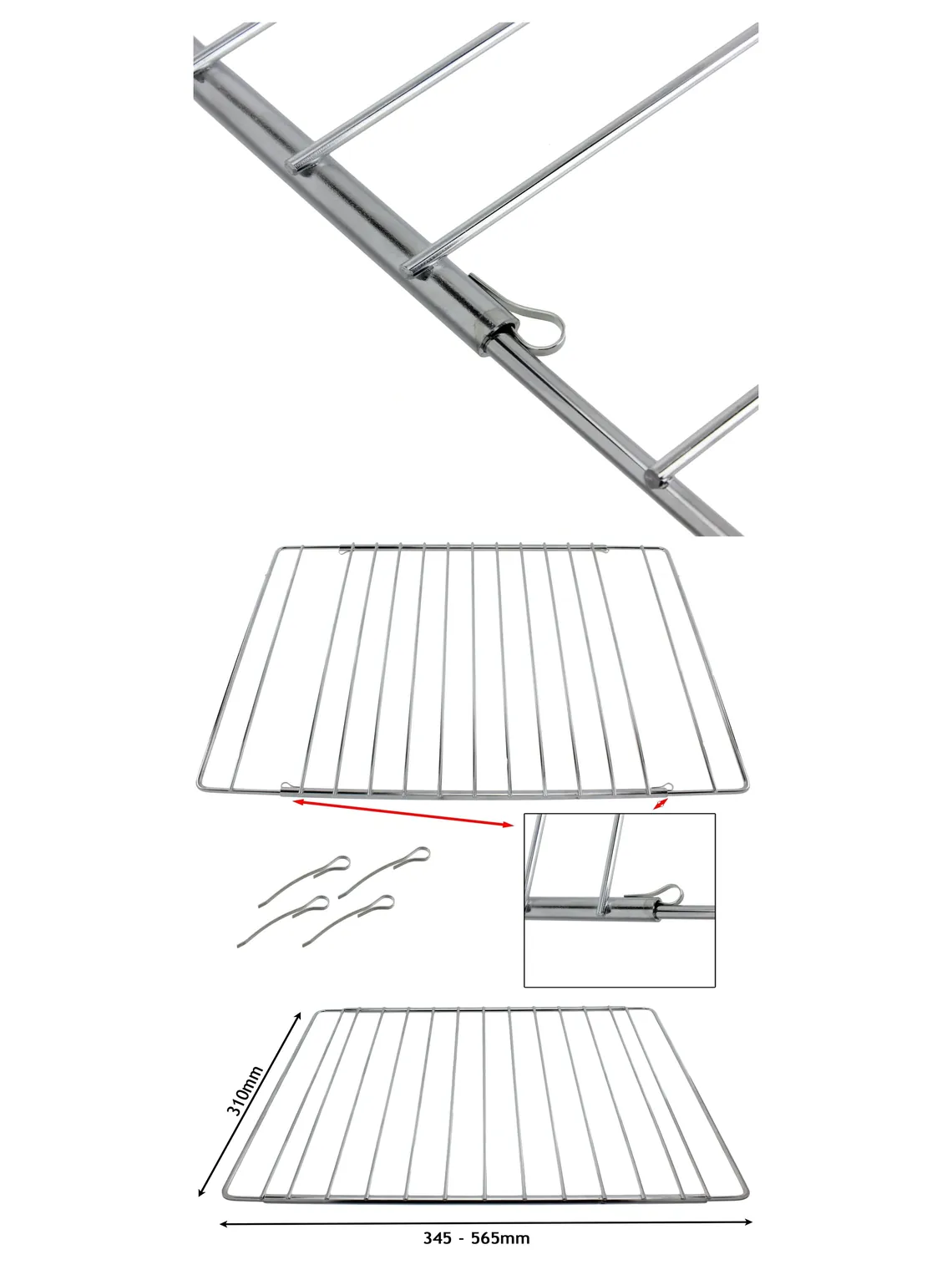 Adjustable Extendable Shelf for Schreiber Ovens – 310‑565 mm