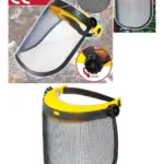 Adjustable Full‑Face Chainsaw Safety Shield with Metal Mesh Visor