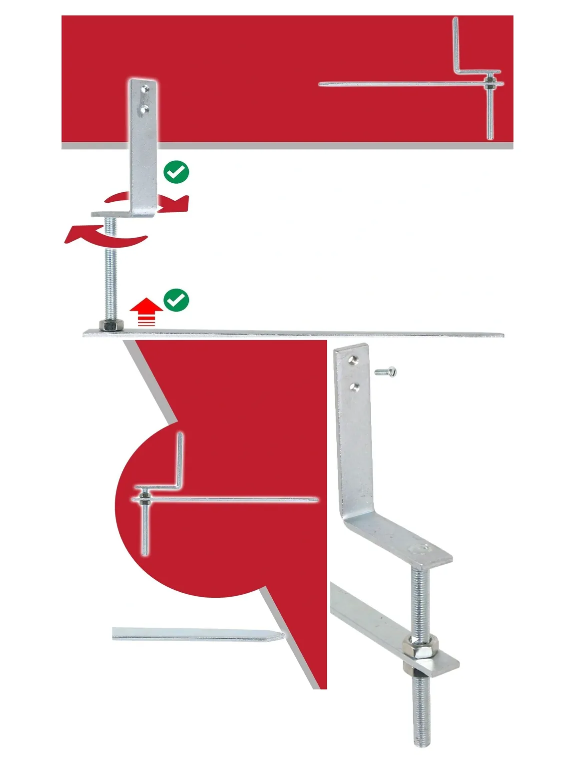 Adjustable Gutter Rise & Fall Bracket – Galvanized Steel Fascia Support