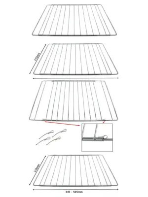 Adjustable Indesit Oven Shelf – Extendable 310‑565mm, 2‑Pack