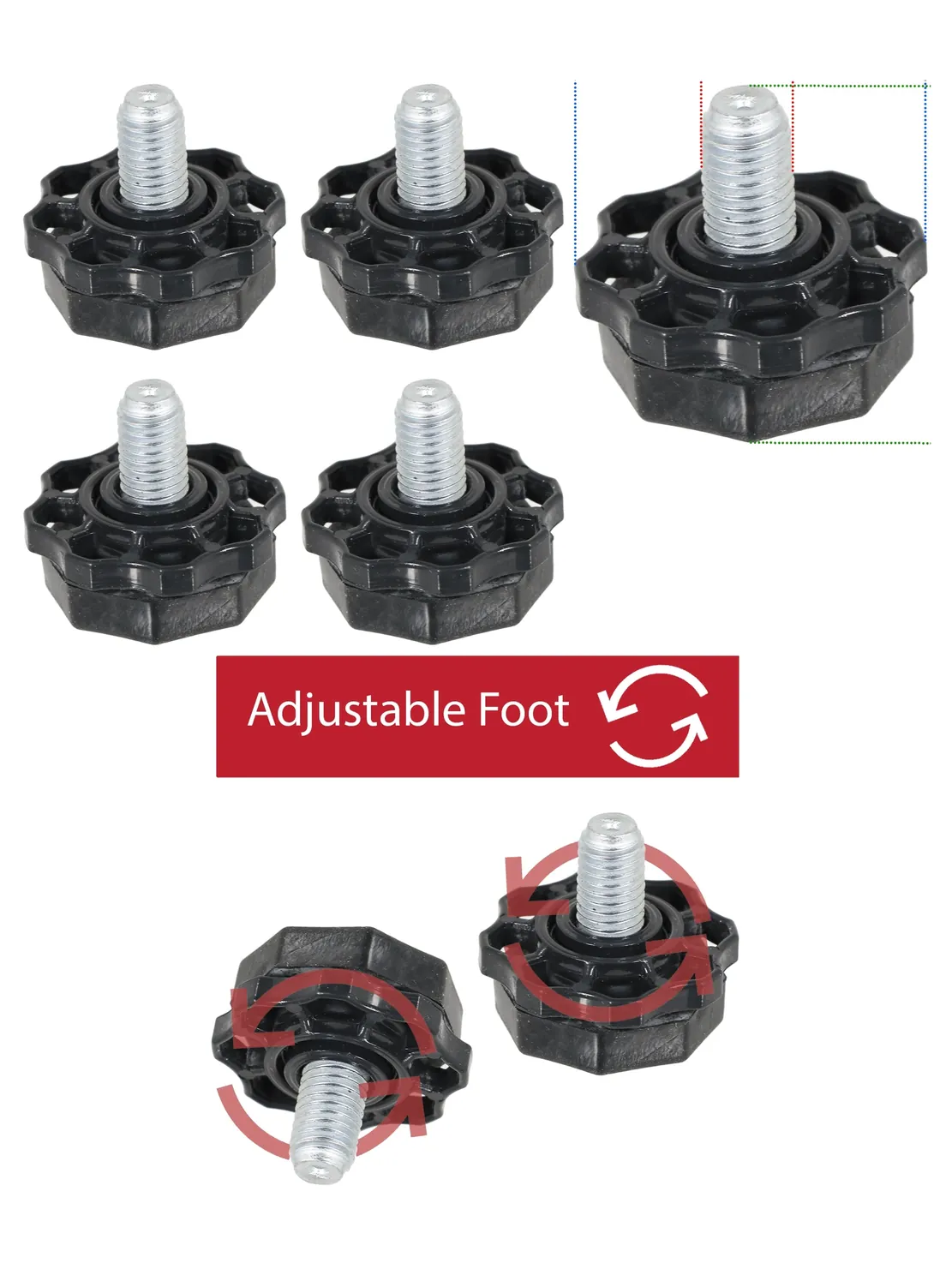 Adjustable LG Washing Machine Legs - 4 Pack for WD6003-WD8023