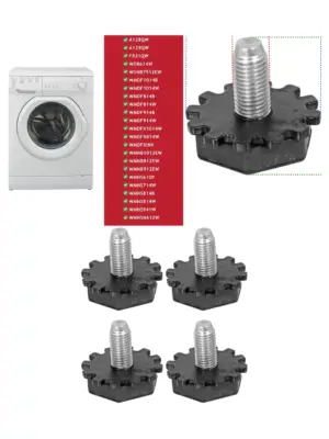 Adjustable M10 Washing Machine Feet Set of 4 Fits A128QW/A129QW/F821QW