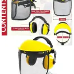 Adjustable Mesh Face Shield with Ear Muffs & Safety Goggles – PPE Kit