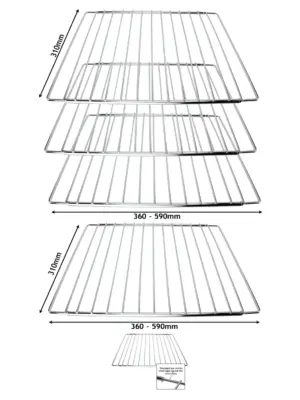 Adjustable Neff Oven Shelf Set – Extendable 310‑590mm Rack, 3 Pack