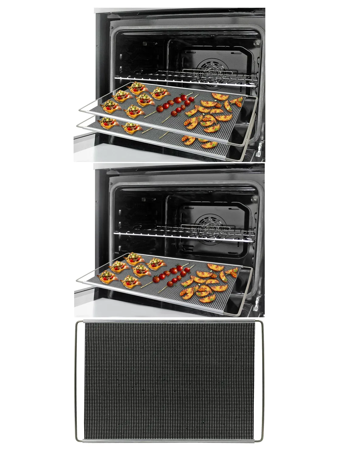 Adjustable Non-Stick Oven Liner Shelf - 2 Pack Extendable Baking Rack